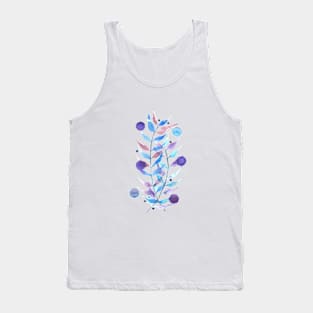 Minimal floral watercolor with blue and purple tones Tank Top